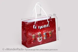 Пакет подарунковий ПР002-о7. 230*160*80 мм. "Go тусити!"