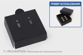Ложемент в коробку №0018 "Для біжутерії". Код М0018-Л08. Чорний, під сережки