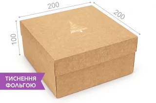 Коробка "Київ" №М0053-о38 крафт "Тиснення ЯЛИНКА"