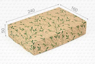 Коробка "Цукеркова" №М0032-о18. "Крафт з листочками"