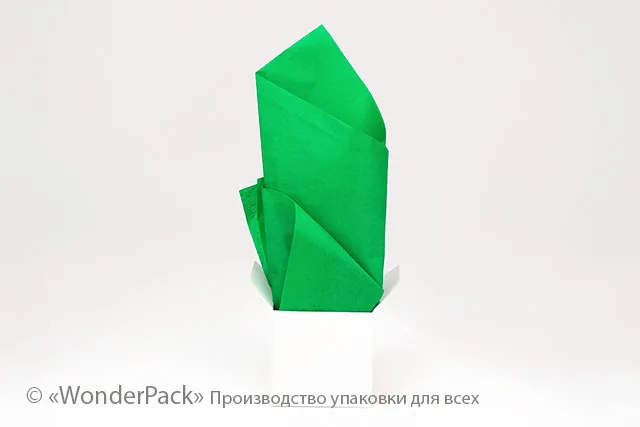 Тіш'ю, цигарковий папір для пакування. 50*70 см. Колір - зелений