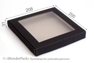 Коробка "Пряникова" №М0044-о17. 2-шарова чорна