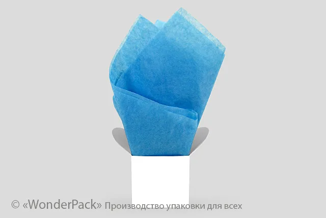 Тіш'ю, цигарковий папір для пакування. 50*70 см. Колір - блакитний