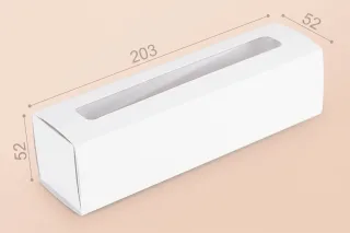 Коробка "Macaron" №М0052-о2. Біла з вікном