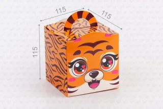 Коробка "Кубик з ручкою" №М0067-о11 "Тигр"