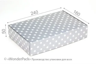 Коробка "Цукеркова" №М0032-о11. "Зірки на сріблі"