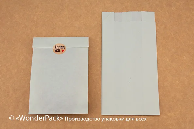 Пакети крафт. Код ПК-32. Розмір 183*100*45 мм. Білий