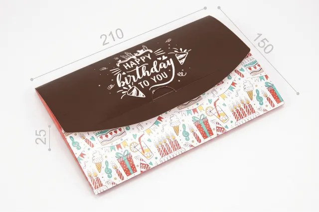 Коробка "Конверт" №М0068-о5. "Happy birthday"