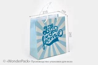 Пакет подарунковий ПР001-о9. 245*215*110мм. "Love you forever"