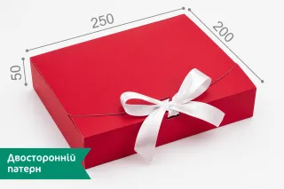 Коробка "Стильна" №М0039-о33 "Червона з ялиночками всередині"
