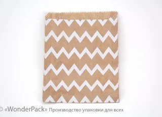 Пакети крафт. Код ПК-48. Розмір 230*170*30 мм. Крафт, зигзаг