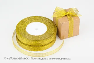 Стрічка парча 12 мм - золота, моток