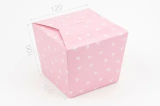 Коробка "Японія" №М0060-о10. Рожева з серцям