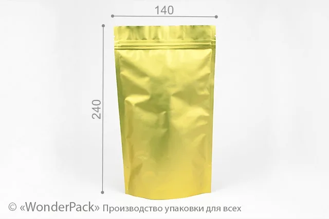 Пакет дой-пак. Код ДП-024, Розмір 240*140*40 мм, золото