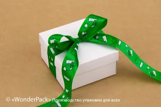 Стрічка атласна 25 мм, одностороння, з малюнком, колір - 16107
