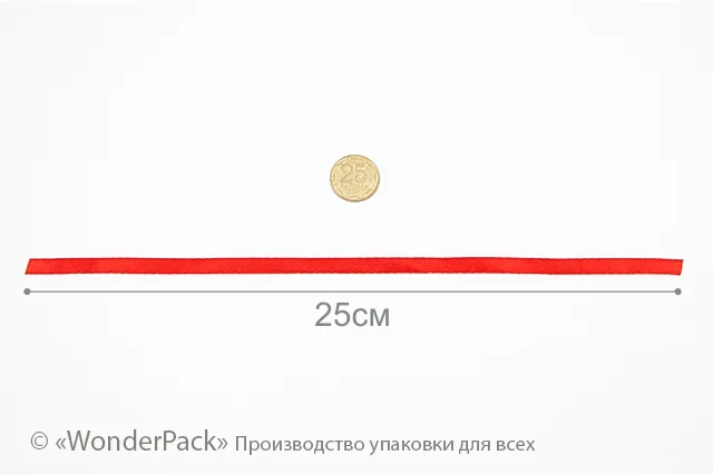 Стрічка для коробки М002, 250*5 мм, колір: 8055 (червона)