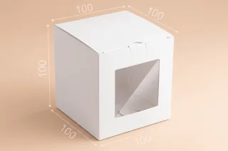 Коробка "Для чашки" №М0017-о16. Біла з вікном