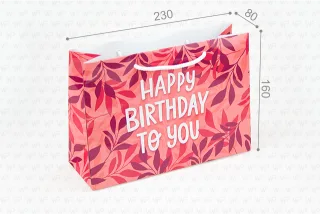 Пакет подарунковий ПР002-о11. 230*160*80 мм. "Happy birthday to you!"