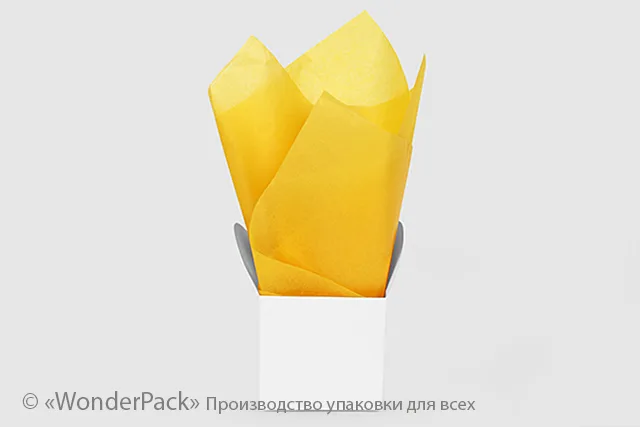 Тіш'ю, цигарковий папір для пакування. 50*70 см. Колір - темно-жовтий