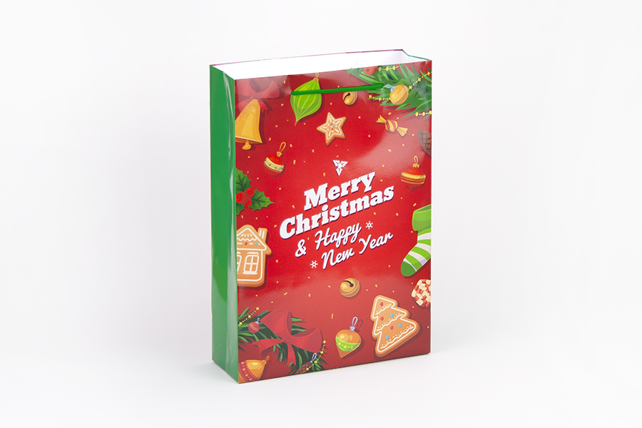 Пакет подарунковий ПР003-о12. 230*330*80 мм. "Merry Christmas" - 1