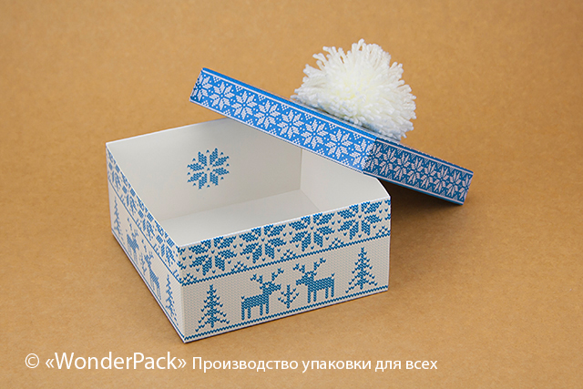 УДАЛЕНО * Коробка. Модель №0027 "Подарункова". Код М0027-о18. "Шапка" велика синя - 2