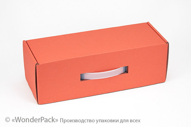Коробка "Пляшкова з ручкою" №М0015-о3. 3-шарова корал - 1