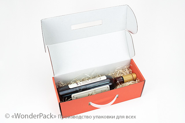 Коробка "Пляшкова з ручкою" №М0015-о3. 3-шарова корал - 3