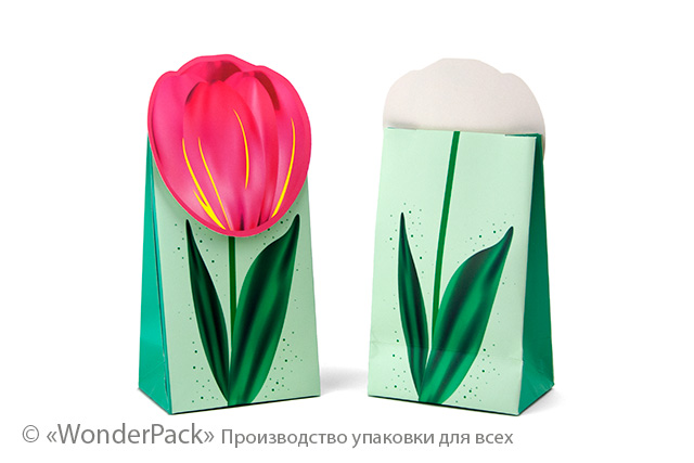 Пакет подарунковий ПР009-о3. 90*150*60 мм. "Тюльпан" - 1
