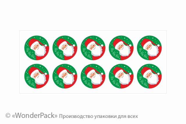 Наклейки на непрозорому оракалі. 10 штук в блоці. Код НО-066. "Ho-ho-ho ..." - 1