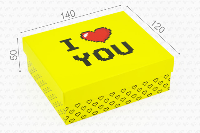 Коробка "Компакт" №М0047-о17. с надписью "I love you"