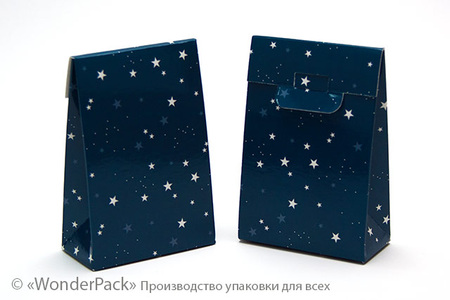 УДАЛЕНО * Коробка. Модель №0026 "Париж". Код М0026-о8. "Зірки на синьому" - 2