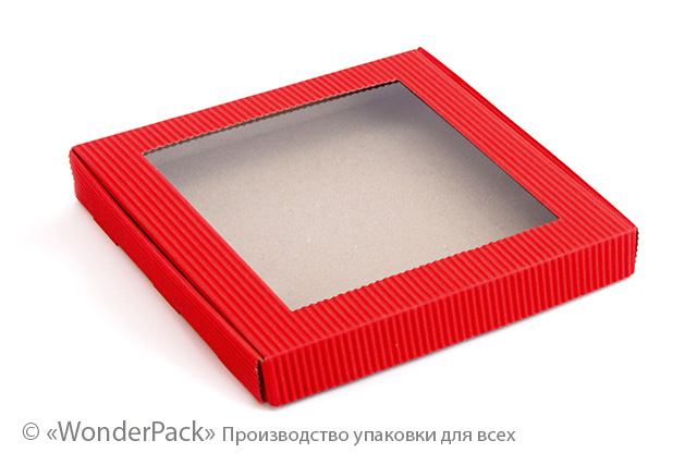 Коробка "Пряникова" №М0044-о16. 2-шарова червона - 1