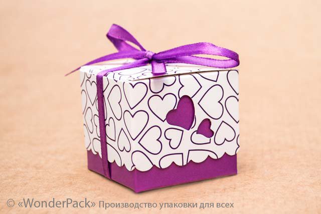 УДАЛЕНО * Коробка. Модель №0021 "Бонбоньєрка - серцева". Код М0021-о4. фіолетова - 1
