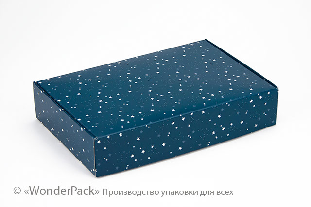 Коробка "Цукеркова" №М0032-о8. "Зірки на синьому" - 1