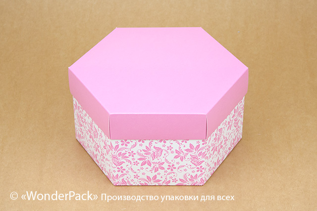 Коробка "Шестигранна" №М0066-о6. "Рожева" - 1
