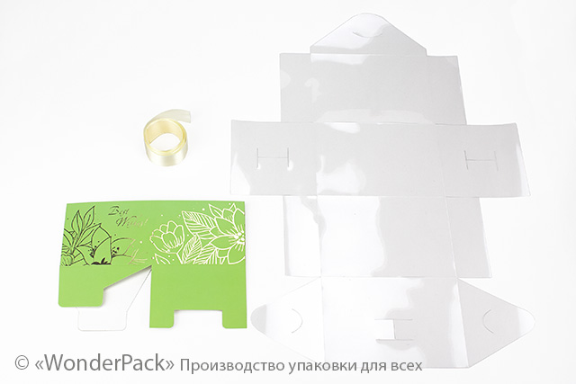 Коробка "Відкриття" №М0030-о7. Салатова з тисненням - 1