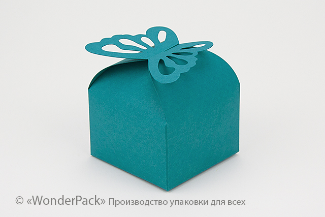 УДАЛЕНО * Коробка. Модель №0022 "Бонбоньєрка - метелик". Код М0022-о4 "Бірюзова" - 1