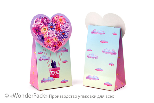 Пакет подарунковий ПР009-о2. 90*150*60 мм. "Серце" - 1
