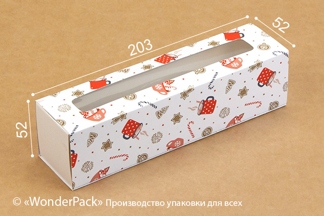 Коробка "Macaron" №М0052-о13. "Різдво" з вікном