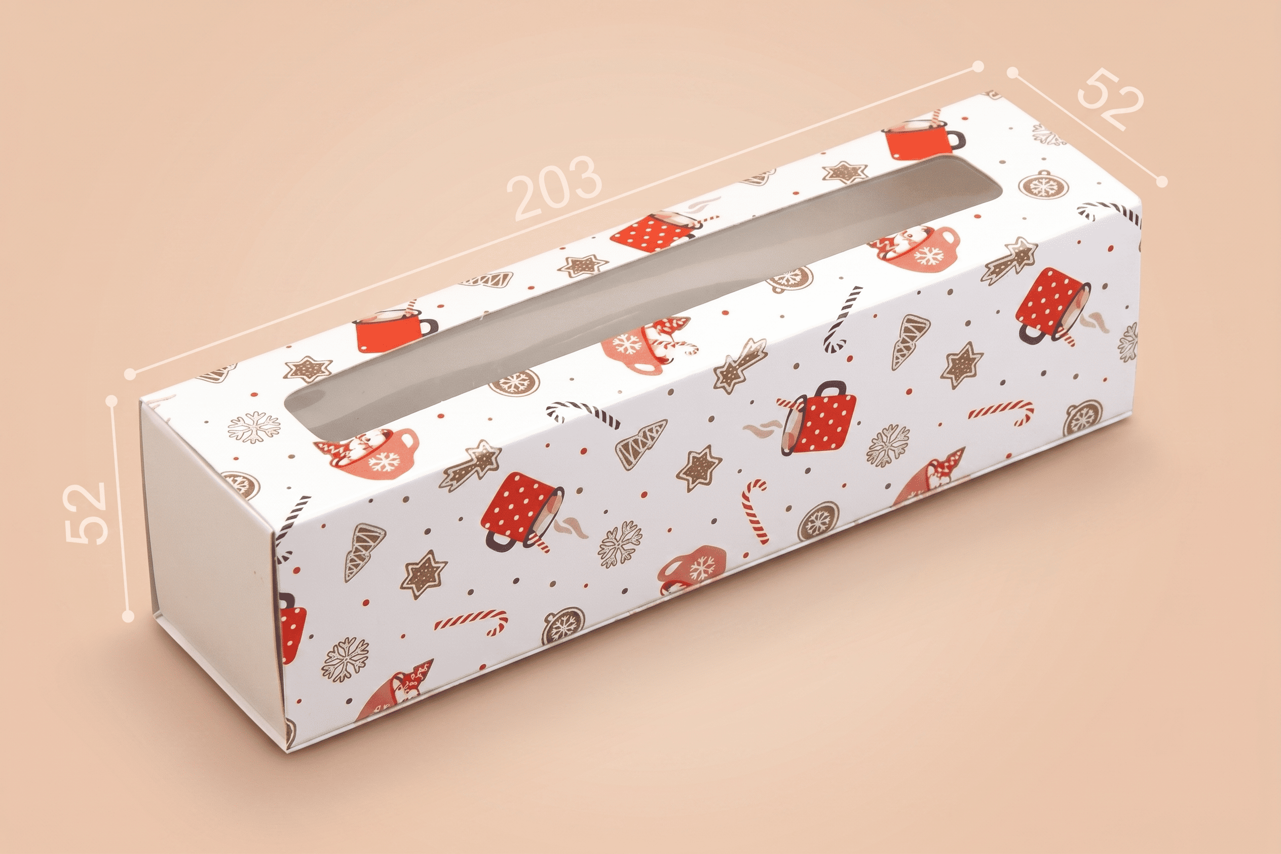 Коробка "Macaron" №М0052-о13. "Різдво" з вікном