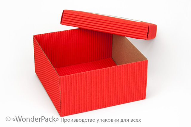 Коробка "Подарункова" №М0027-о36. 2-шарова червона з вікном - 2