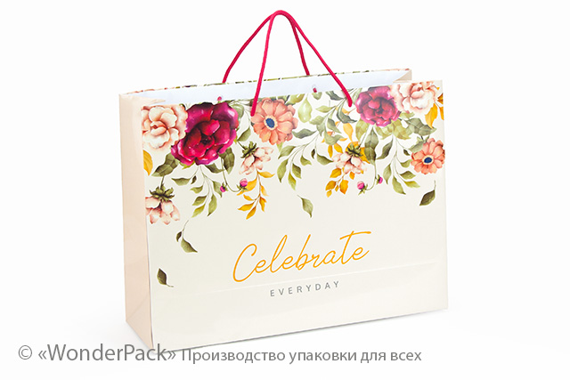 Пакет подарочный ПР007-о1. 400*300*130 мм. "Celebrate" - 1