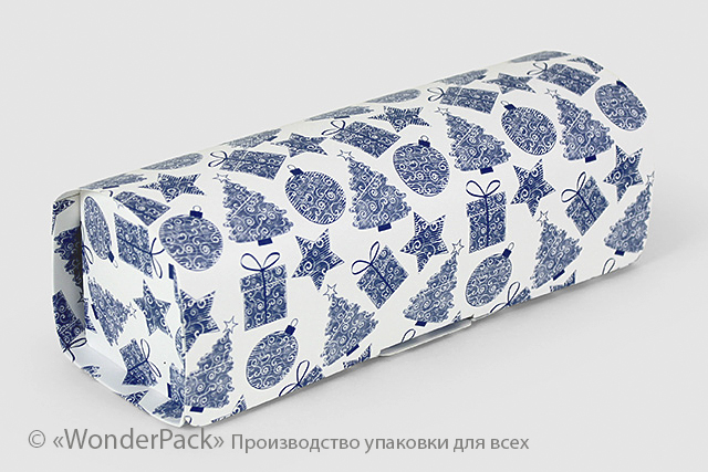 УДАЛЕНО * Коробка. Модель №0015 "Скринька". Код М0015-о11. Новий рік, блакитна - 1