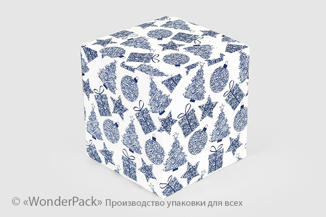 Коробка "Для чашки" №М0017-о19. "Новий рік" блакитна - 1