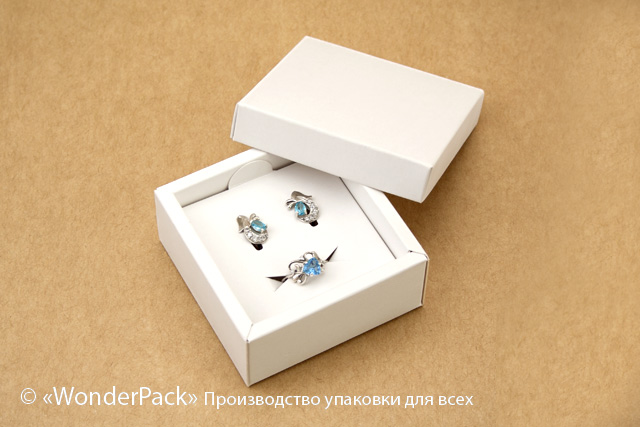 Ложемент в коробку №0018 "Для бижутерии". Код М0018-Л014. Белый, под серьги и кольцо - 1