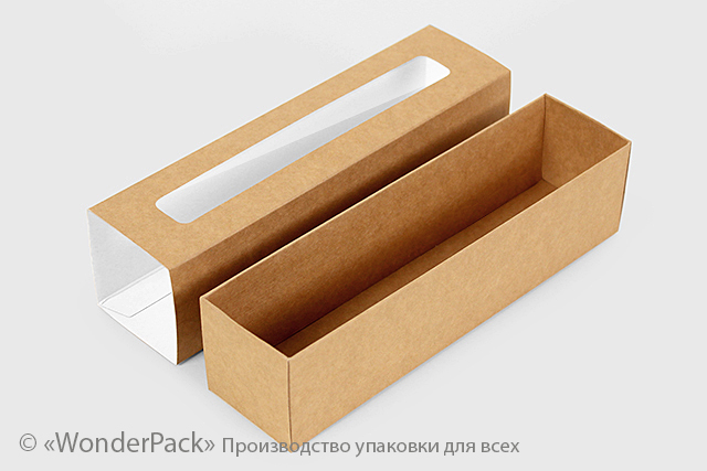 Коробка "Macaron" №М0052-о10. Крафт з вікном - 1