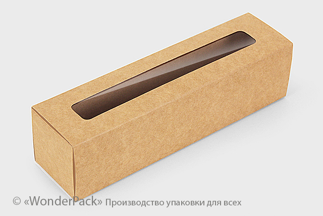 Коробка "Macaron" №М0052-о10. Крафт з вікном - 2