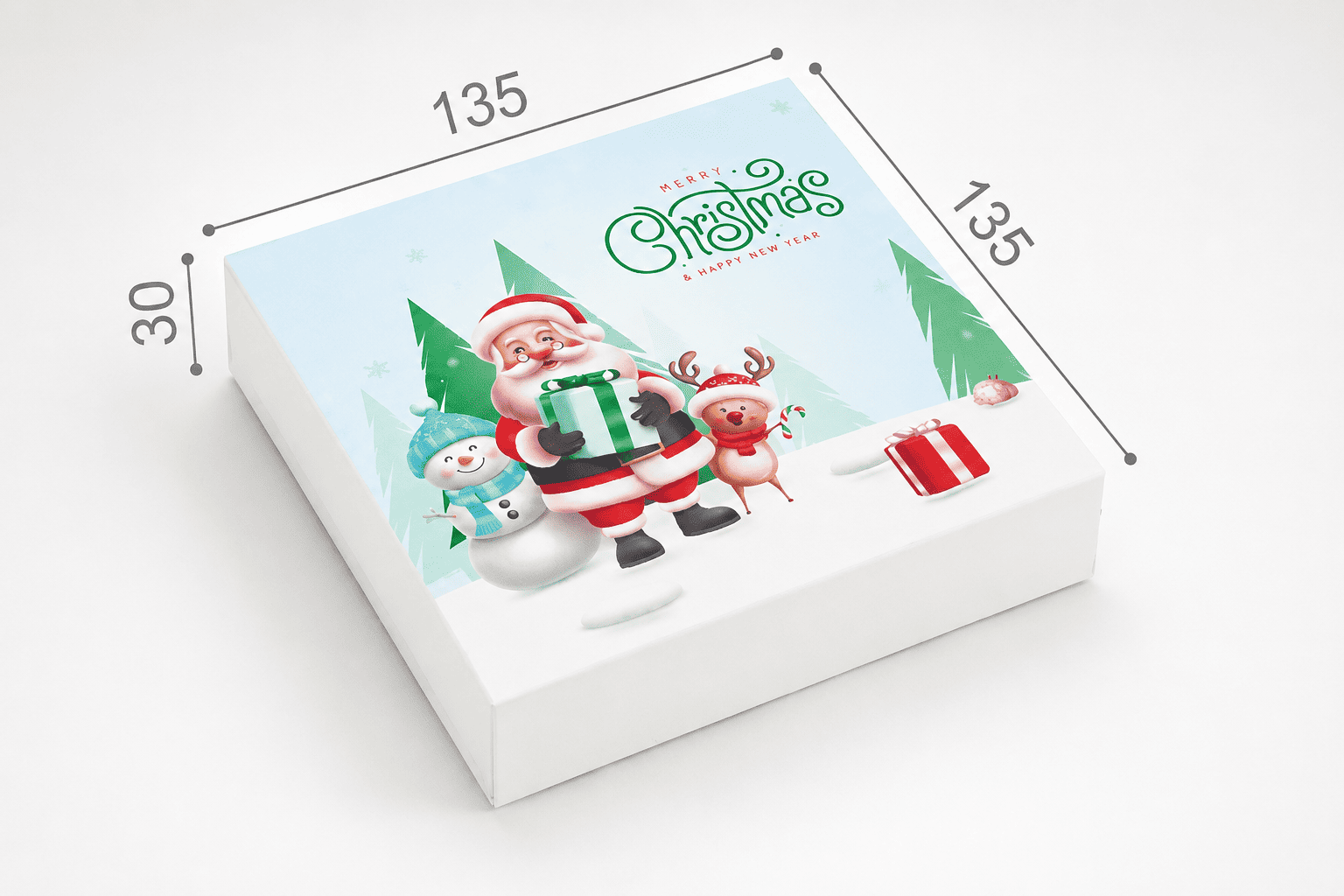 Коробка "Для 9 цукерок" №М0070-о8. "Новогодняя