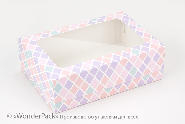 УДАЛЕНО * Коробка. Модель №0061 "кексовую". Код М0061-о1. "Ромбики" - 1