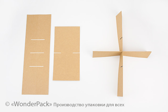 Перегородка в коробку №0007 "450*300*100". Код М0007-П04. Крафт на 4 ячейки - 1